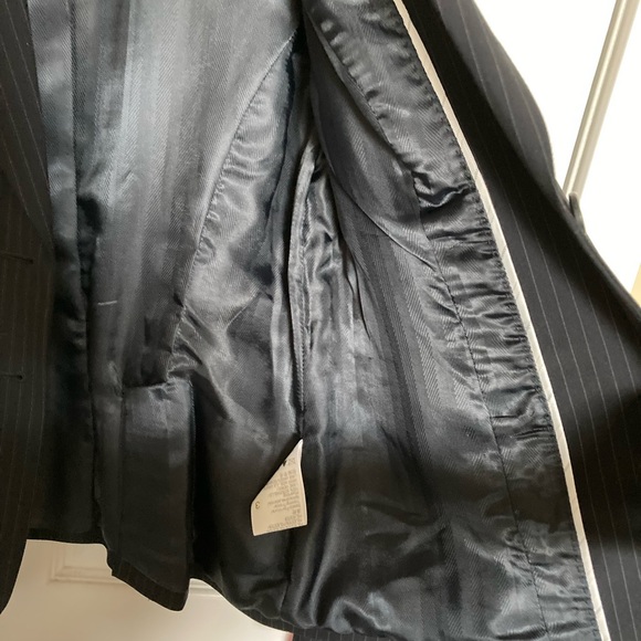 Luisa Cerano Dress Jacket, Blazer,Black, Striped, Two Button, Size 10, NWT, Wool - Picture 5 of 10